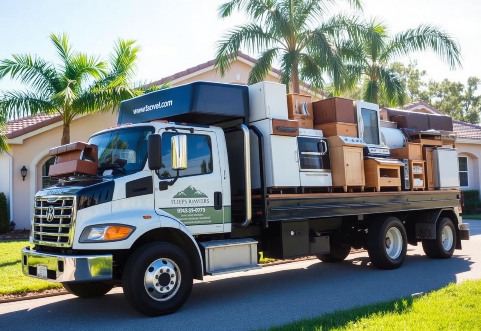 BG Junk Removal truck loaded and ready